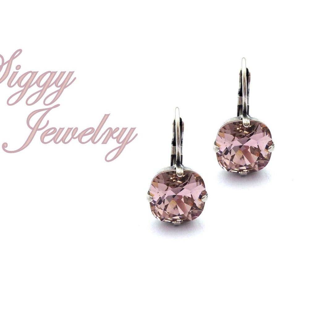 Swarovski® Crystal Earrings, Vintage Rose Drops